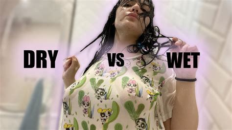 see through tryon|[4K] Transparent Clothes Dry vs Wet Haul .